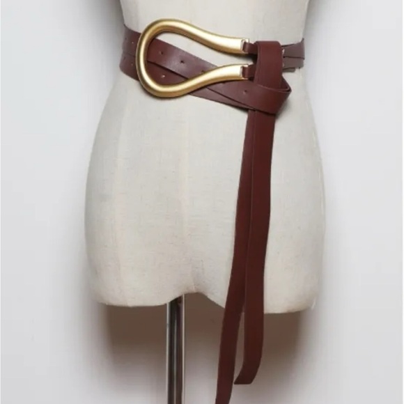 Accessories - NEW Brown Belt with Gold Buckle